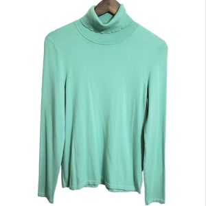 Talbots Turtleneck Sweater Mint Green Women's Size Large